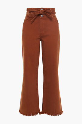 J Brand Cropped Frayed High-rise Wide-leg Jeans