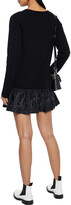 Thumbnail for your product : RED Valentino Ruffled Shell-paneled Ribbed Wool Mini Dress