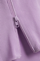 Thumbnail for your product : Helmut Lang Zip-detailed Ribbed-knit T-shirt