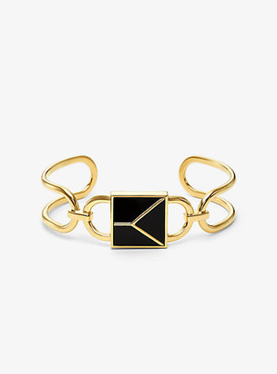 Michael Kors 14K Gold-Plated Sterling Silver Mercer Lock Cuff - Gold