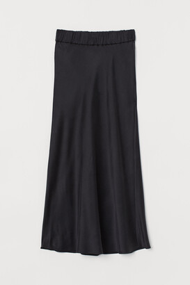 H&M Calf-length Silk Skirt