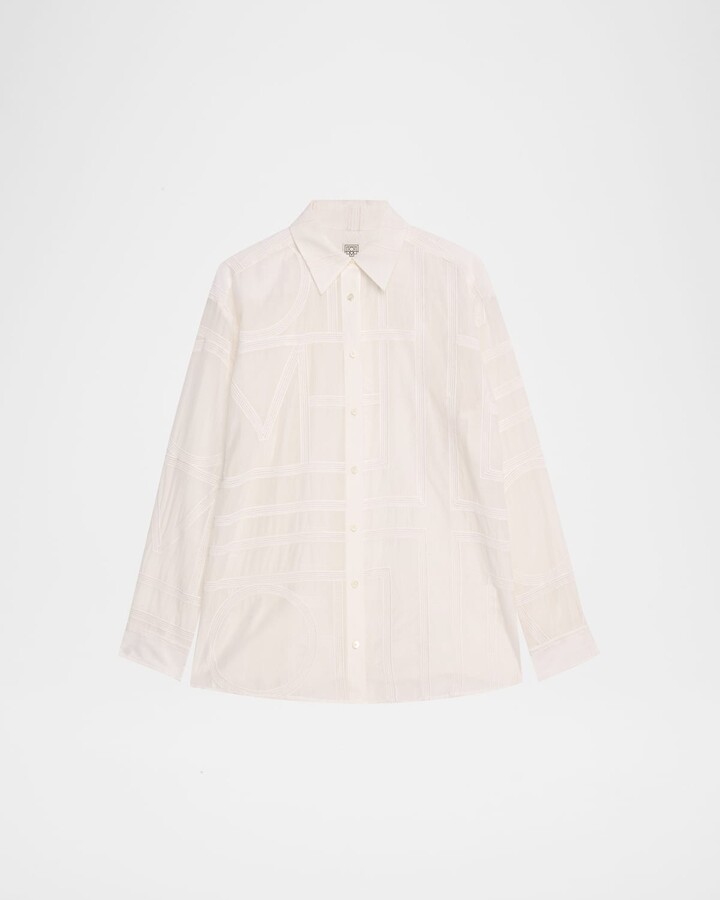 Totême Monogram Crochet Embroidered Classic Shirt