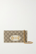 Thumbnail for your product : Gucci Horsebit 1955 Leather-trimmed Printed Coated-canvas Shoulder Bag