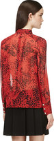 Thumbnail for your product : Balmain Pierre Red Mulberry Silk Printed Blouse
