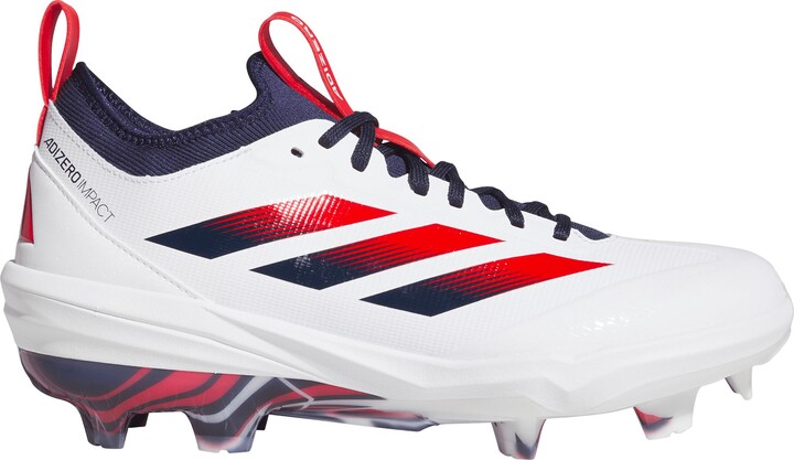 adidas adizero Impact 2.0 USA TPU Baseball Cleats, Size 13, White/Navy