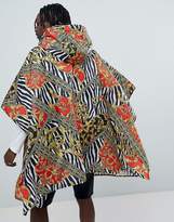 Thumbnail for your product : Jaded London Zebra Baroque Festival Poncho