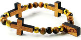Thumbnail for your product : Domo Beads Triple Cross Bracelet | Tiger Eye / Cherry