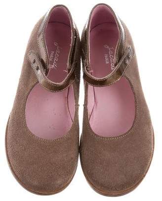 Jacadi Girls' Leather-Trimmed Suede Flats