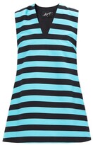 Thumbnail for your product : ELZINGA V-neck Striped A-line Mini Dress - Blue Multi