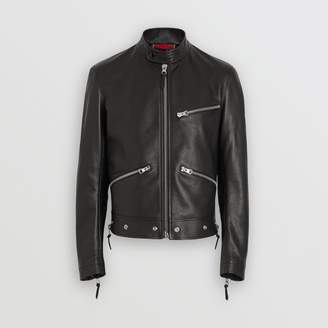 Burberry Zip Detail Leather Jacket
