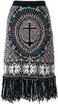 Thumbnail for your product : Thom Browne Wool Blend Anchor Embroidery Pencil Skirt