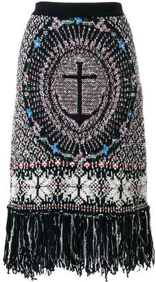 Thom Browne Wool Blend Anchor Embroidery Pencil Skirt