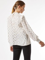Thumbnail for your product : Dorothy Perkins Foil Spot Print Ruffle Shirt Ivory