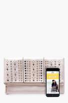 Thumbnail for your product : boohoo Stud Flap Clutch Bag