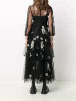 Thumbnail for your product : RED Valentino Floral Embroidered Organza Point D'espirit Tulle Dress