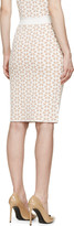Thumbnail for your product : Alexander McQueen Beige & White Knit Floral Pencil Skirt