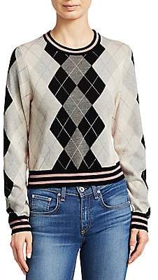 Rag & Bone Women's Dex Wool Argyle Cropped Sweater