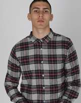 Thumbnail for your product : The Idle Man Tartan Flannel Check Shirt Grey