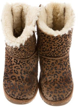 UGG Girls' Leopard Bailey Bow Boots