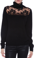 Thumbnail for your product : MICHELLE MASON Turtle Neck Sweater with Lace