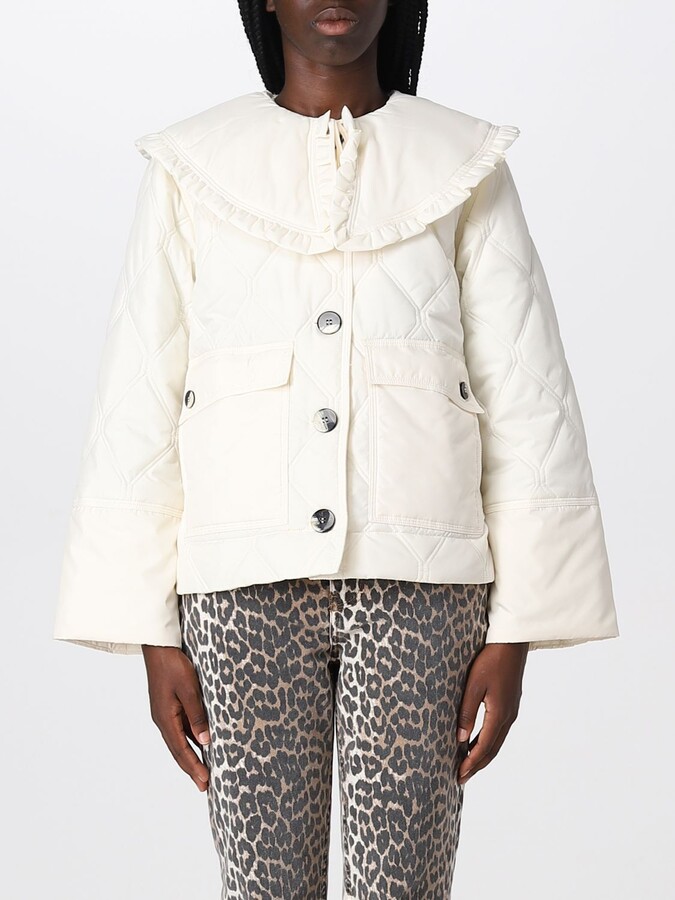 Ganni quilted recycled ripstop jacket ShopStyle Blazers