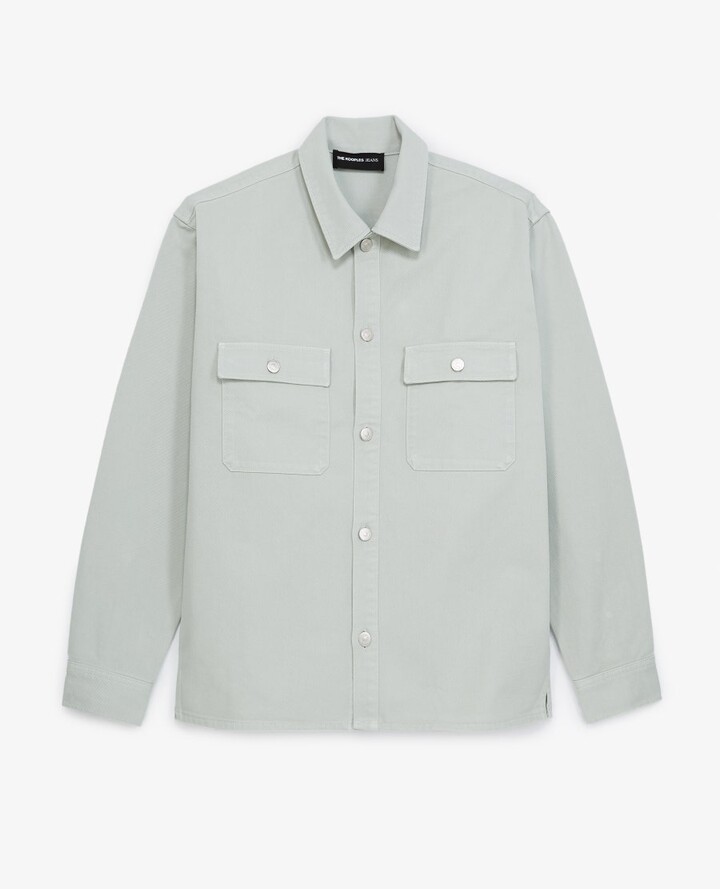 The Kooples Mint green denim shirt with pockets ShopStyle