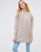 Thumbnail for your product : ASOS Tunic With High Neck In Cashmere Mix
