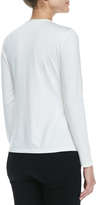 Thumbnail for your product : Lafayette 148 New York Rolled Neck Jersey Tee, Cloud