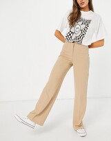 Thumbnail for your product : Bershka wide leg slouchy dad tailored trousers in camel