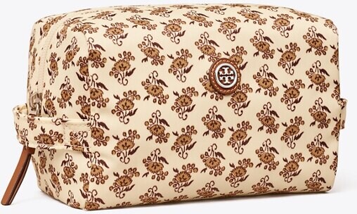 TORY BURCH LARGE VIRGINIA PRINTED COSMETIC CASE 