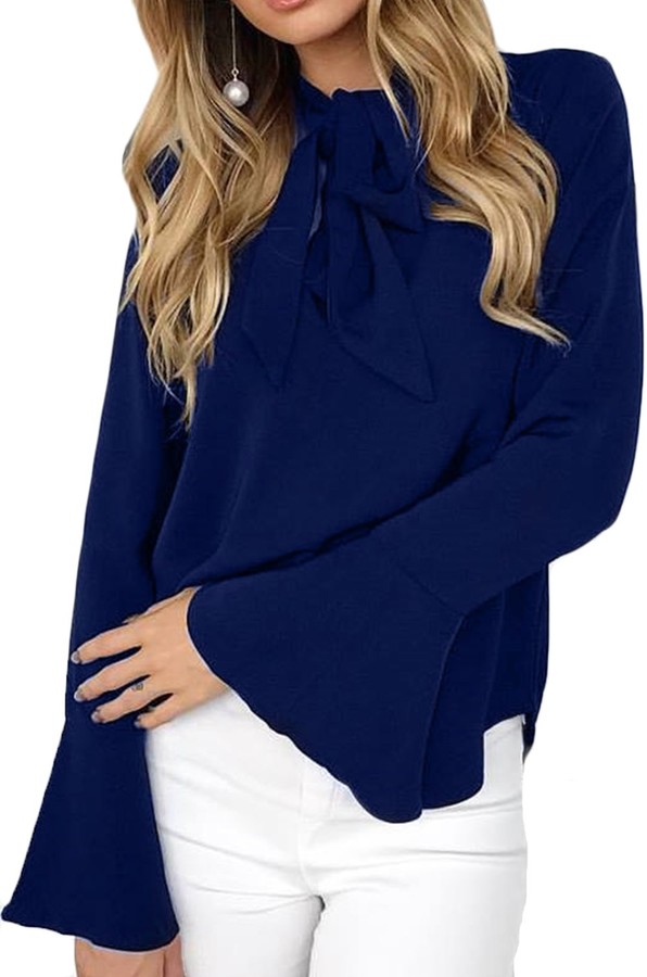 navy chiffon blouse uk