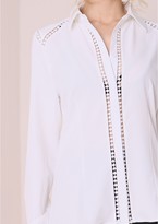 Thumbnail for your product : Missy Empire Sonnie White Crochet Detail Long Sleeved Shirt