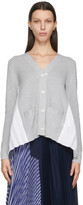 Thumbnail for your product : Sacai Grey & White Pleated Back Cardigan