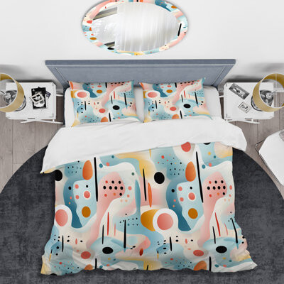Design Art Pastel Abstraction III - Geometric Duvet Cover Set
