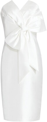 Badgley Mischka Scupture Bow-Front Strapless Dress