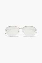 Thumbnail for your product : Linda Farrow Aviator-style Silver-tone Mirrored Sunglasses