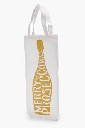 boohoo Gold Glitter Merry Proseccomas Bottle Bag
