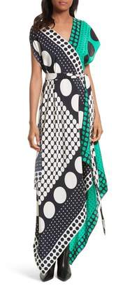 Diane von Furstenberg Asymmetrical Scarf Maxi Dress