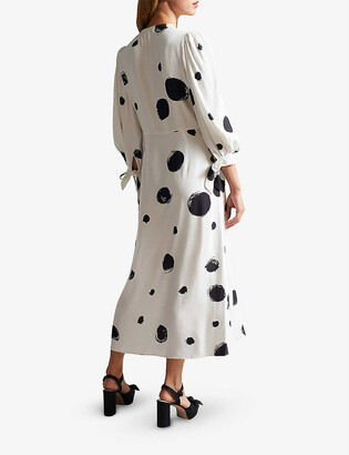 Vestido Midi Ted Baker Con Puños De Corbata - Blanco
