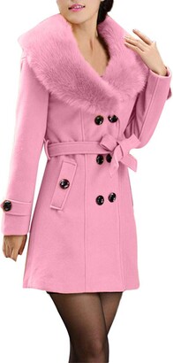 KaloryWee Sale Clearance Womens Ladies Warm Wool Coat Jacket Lapel Winter Outerwear 