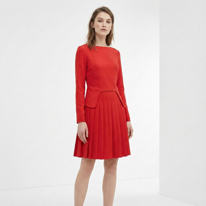 Pleated Dress/ Kate Middleton Inspired/ Red/ Peplum Custom Dress/ Made Duchess Of Cambridge