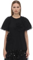 Thumbnail for your product : Simone Rocha Ruffled Flower Cotton Jersey T-shirt