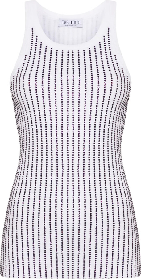 ATTICO Crystal-Embellished Tank Top