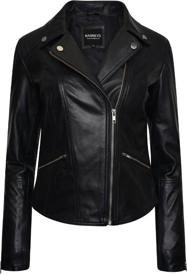 Barneys Originals Ribbed Leather Jacket - ShopStyle