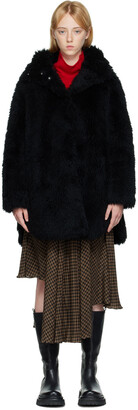 Yves Salomon Meteo Black Wool Coat