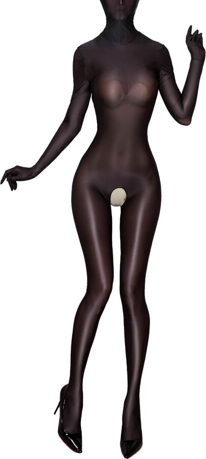 Versailles - Crotchless Full Bodystocking With Individual Fingers In Luster Stretch Shine - Foto 4