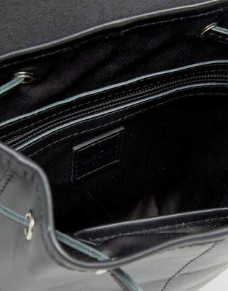 ASOS Leather Mini Drawstring Backpack