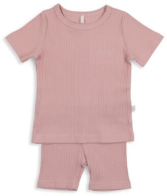 Pouf Baby's & Little Girl's 2-Piece Ribbed Shorts Set