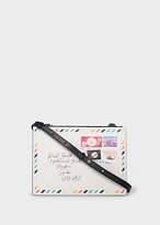 Thumbnail for your product : Women's Cream And Navy 'Envelope' Print Leather Cross-Body Bag