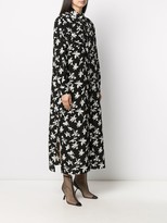 Thumbnail for your product : Saint Laurent Floral-Print Long-Sleeve Dress